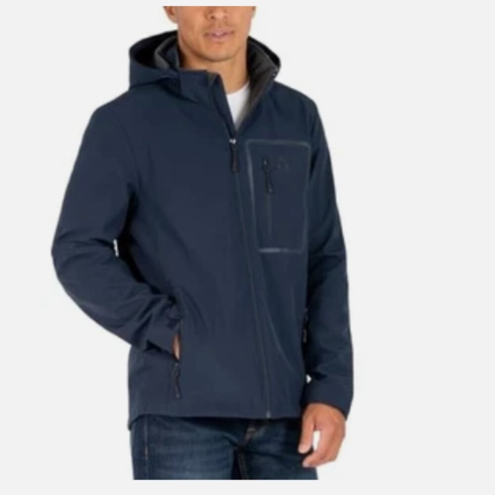 Gerry Men's Softshell Jacket Wind & Water Resistant Blue Size M - Picture 4 of 5